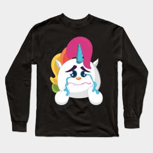 Cute Crying Unicorn Sad Unicorn Lover Xmas Gift Long Sleeve T-Shirt